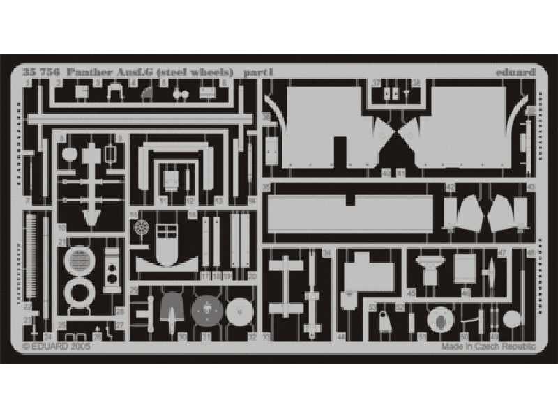  Panther Ausf. G (steel wheels) 1/35 - Tamiya - blaszki - zdjęcie 1