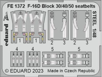 F-16D Block 30/40/50 seatbelts STEEL 1/48 - KINETIC MODEL - zdjęcie 1