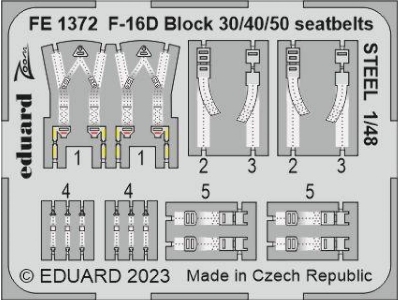 F-16D Block 30/40/50 seatbelts STEEL 1/48 - KINETIC MODEL - zdjęcie 1