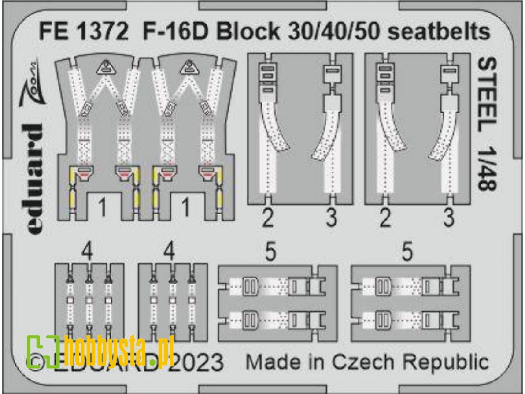 F-16D Block 30/40/50 seatbelts STEEL 1/48 - KINETIC MODEL - zdjęcie 1