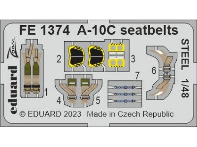 A-10C seatbelts STEEL 1/48 - ACADEMY - zdjęcie 1