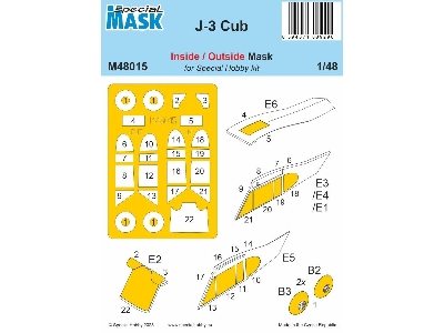 J-3 Cub Inside/Outside Mask (For Special Hobby Kit) - zdjęcie 1