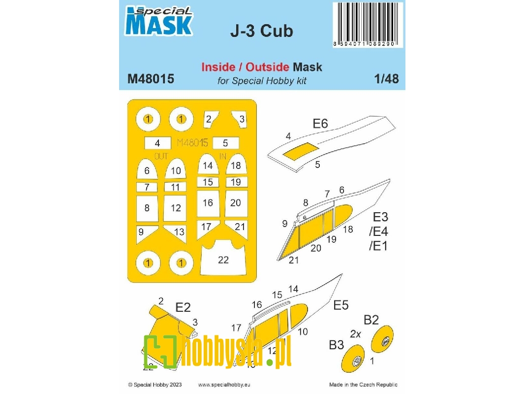 J-3 Cub Inside/Outside Mask (For Special Hobby Kit) - zdjęcie 1 J-3 Cub Inside/Outside Mask (For Special Hobby Kit) - zdjęcie 1