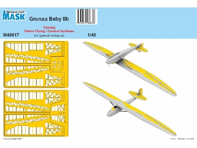 Grunau Baby Iib - Canopy, Fabric Flying / Control Surfaces (For Special Hobby Kit) - zdjęcie 1