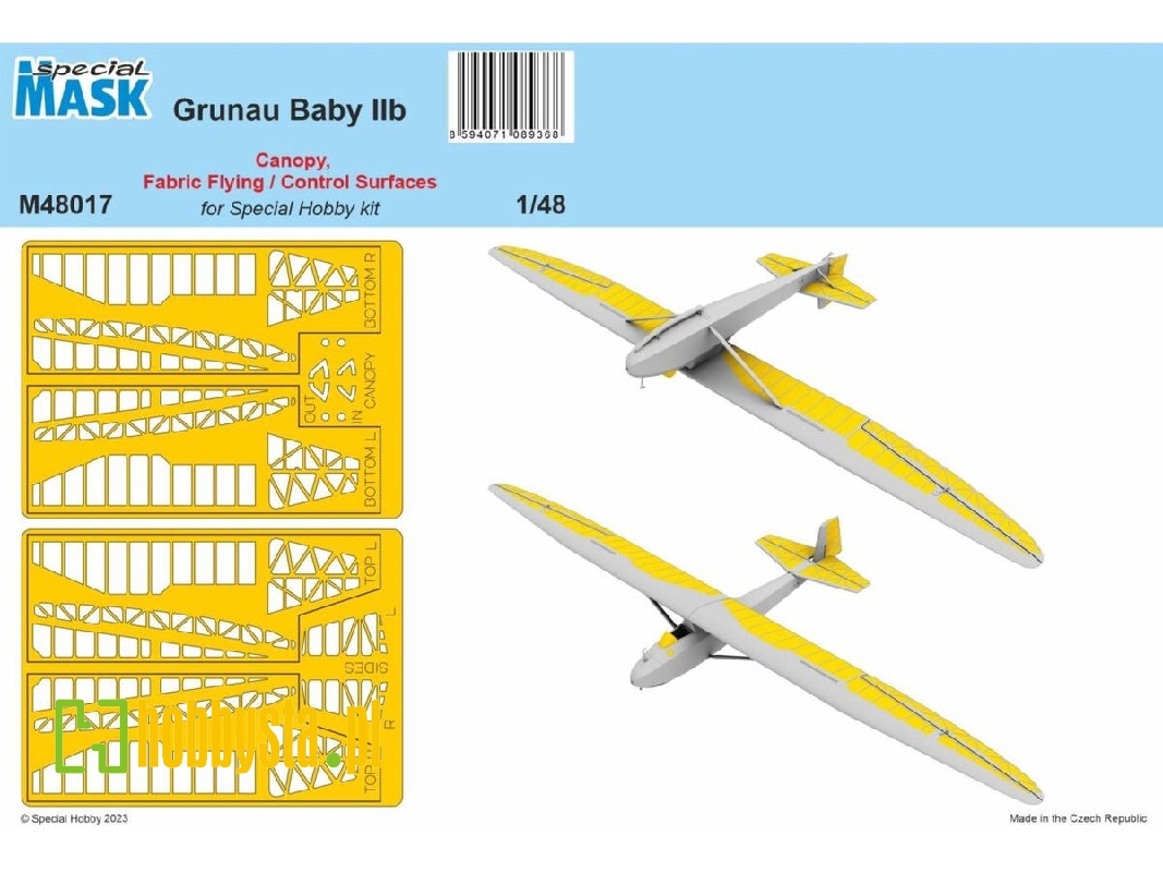Grunau Baby Iib - Canopy, Fabric Flying / Control Surfaces (For Special Hobby Kit) - zdjęcie 1
