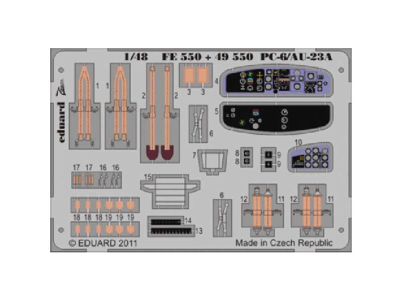 PC-6/ AU-23A S. A 1/48 - Roden - blaszki - zdjęcie 1 PC-6/ AU-23A S. A 1/48 - Roden - blaszki - zdjęcie 1