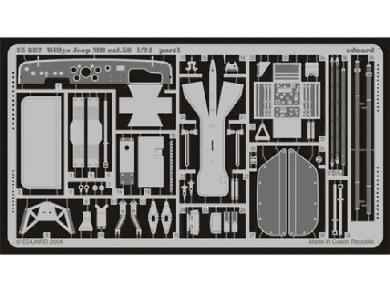 Willys Jeep MB Cal.0.50 1/24 - Hasegawa - blaszki - zdjęcie 1