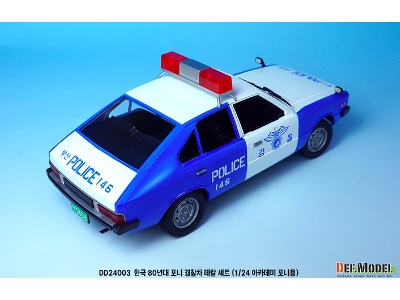 Rep. Of Korea 1980 Era Pony Police Car Decal Set Included Resin Police Light - zdjęcie 8