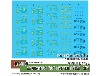 Wwii Us Ammunition Box Lettter Decal Set - zdjęcie 1