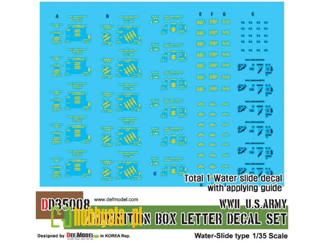 Wwii Us Ammunition Box Lettter Decal Set - zdjęcie 1