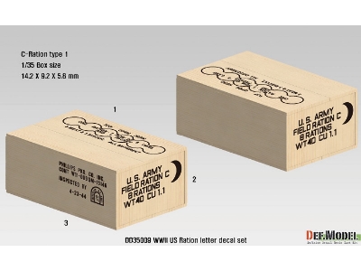 Wwii Us Wooden Ration Box Letter Decal Set - zdjęcie 5