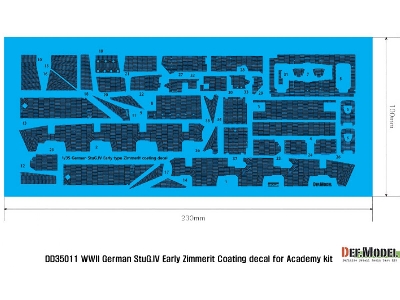 Wwii Stug Iv Early Zimmerit Decal Set (Academy New) - zdjęcie 2