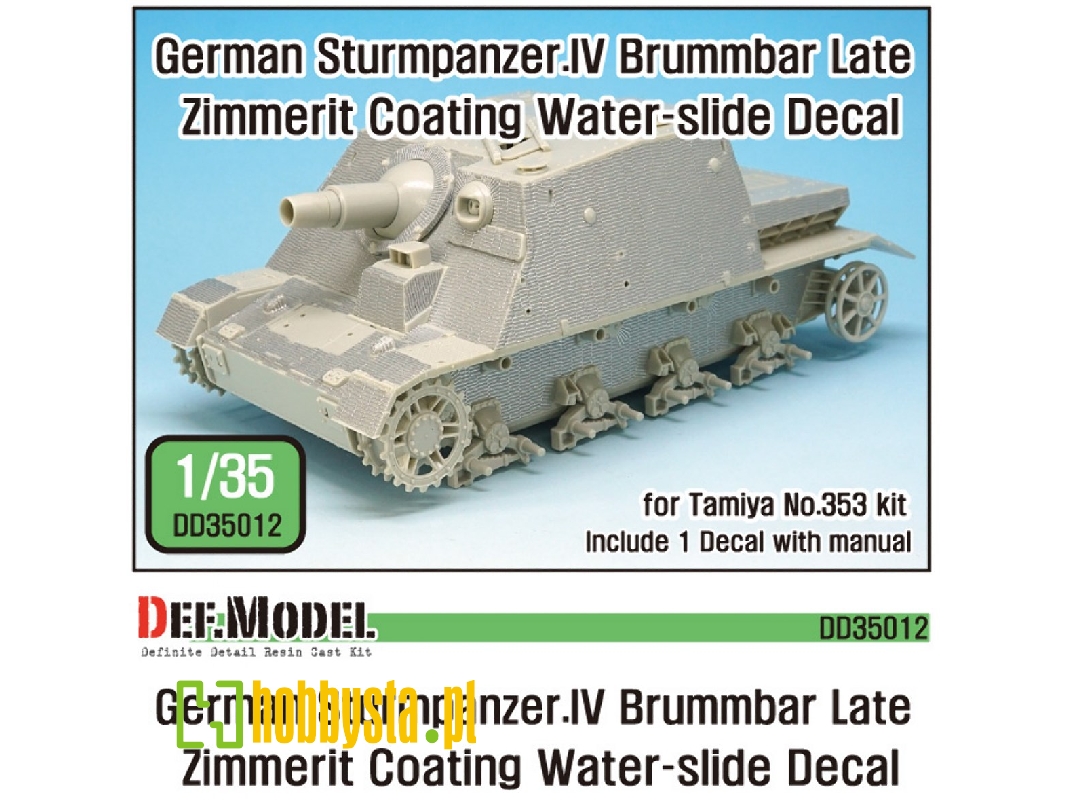 Wwii Sturmpanzeriv Brummbar Late Zimmerit Decal Set (Tamiya New) - zdjęcie 1 Wwii Sturmpanzeriv Brummbar Late Zimmerit Decal Set (Tamiya New) - zdjęcie 1