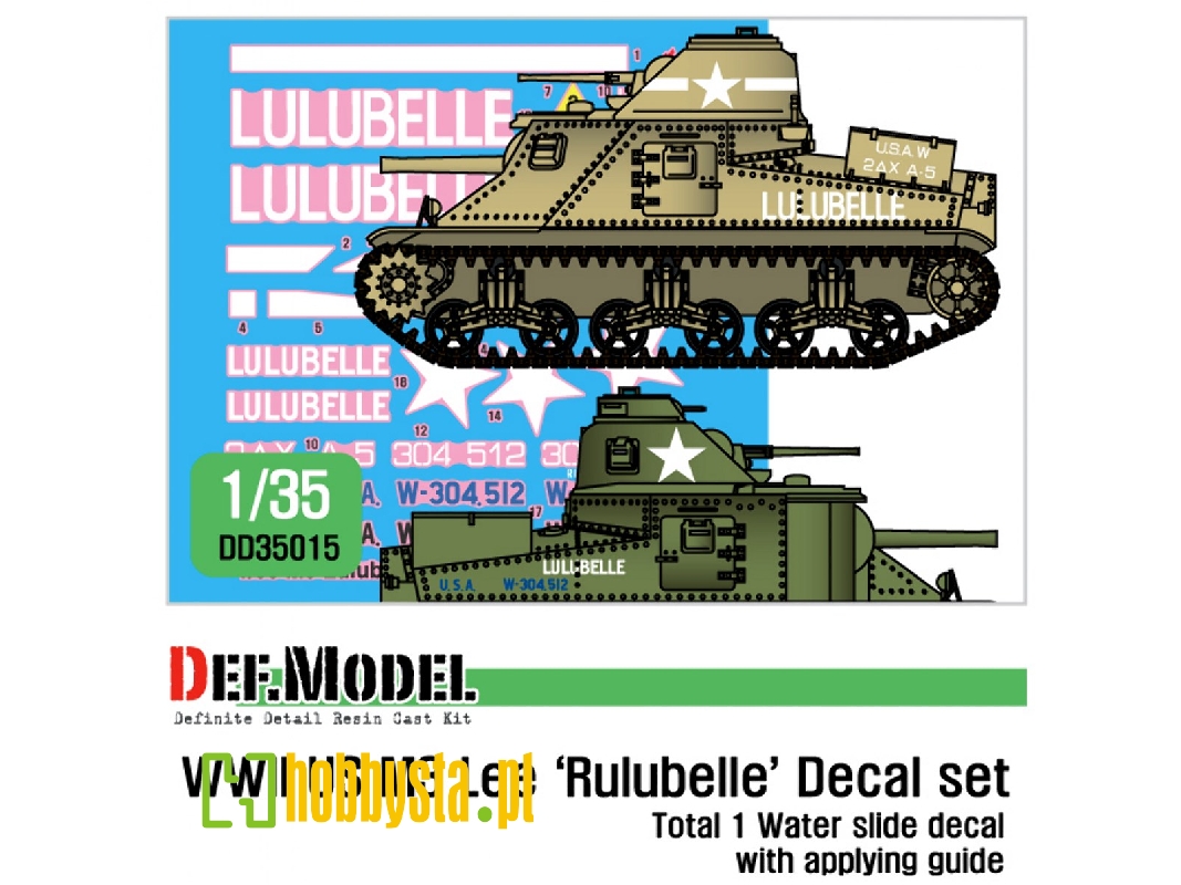 Us M3 Lee 'rulubelle' Decal Set - zdjęcie 1 Us M3 Lee 'rulubelle' Decal Set - zdjęcie 1