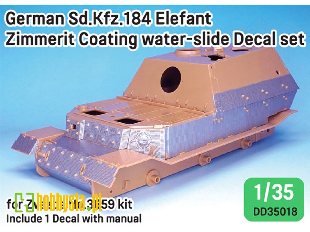 Wwii German Elefant Zimmerit Coating Decal Set - zdjęcie 1
