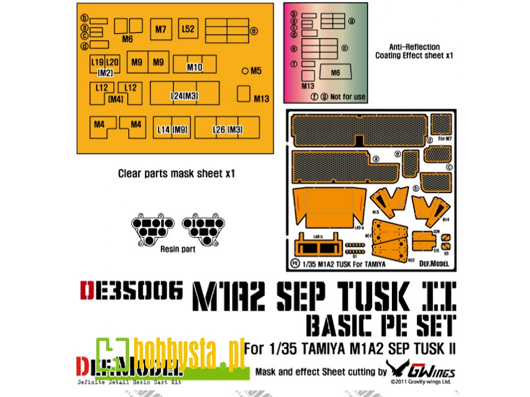 M1a2 Tusk Basic Pe Set With Mask Seal (For Tamiya 1/35) - zdjęcie 1 M1a2 Tusk Basic Pe Set With Mask Seal (For Tamiya 1/35) - zdjęcie 1