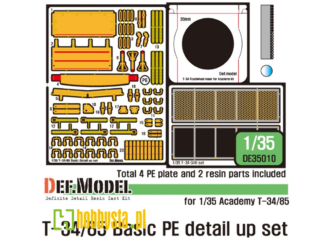 T-34/85 Pe Detail Up Set (For Academy/Tamiya/Zvezda 1/35) - zdjęcie 1 T-34/85 Pe Detail Up Set (For Academy/Tamiya/Zvezda 1/35) - zdjęcie 1