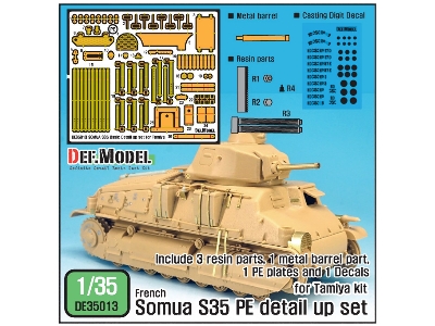 French Somua S35 Pe Basic Detail Up Set (For Tamiya 1/35) - zdjęcie 1