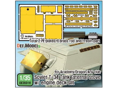 T-34 External Stove And Grill Detail Up Set (For Academy/Dragon 1/35) - zdjęcie 1