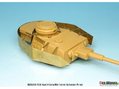 Pz.Iv Ausf.H Early/Mid Turret Schurzen Pe Set (For Academy, Etc 1/35) - zdjęcie 3