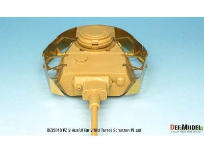 Pz.Iv Ausf.H Early/Mid Turret Schurzen Pe Set (For Academy, Etc 1/35) - zdjęcie 4