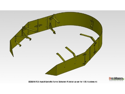 Pz.Iv Ausf.H Early/Mid Turret Schurzen Pe Set (For Academy, Etc 1/35) - zdjęcie 5