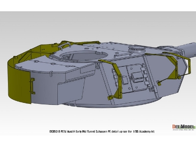 Pz.Iv Ausf.H Early/Mid Turret Schurzen Pe Set (For Academy, Etc 1/35) - zdjęcie 10