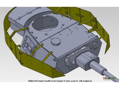 Pz.Iv Ausf.H Early/Mid Turret Schurzen Pe Set (For Academy, Etc 1/35) - zdjęcie 11