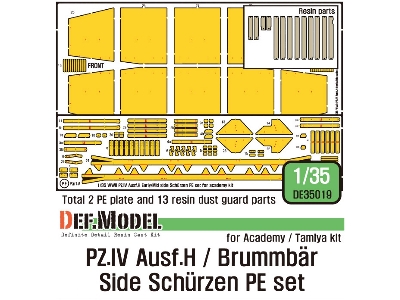 Pz.Iv Ausf.H Early/Mid Side Schurzen Pe Set (For Academy, Etc 1/35) - zdjęcie 1