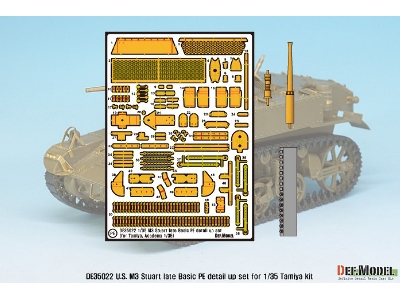 U.S. M3 Stuart Late Basic Pe Detail Up Set (For Tamiya, Academy 1/35) - zdjęcie 2