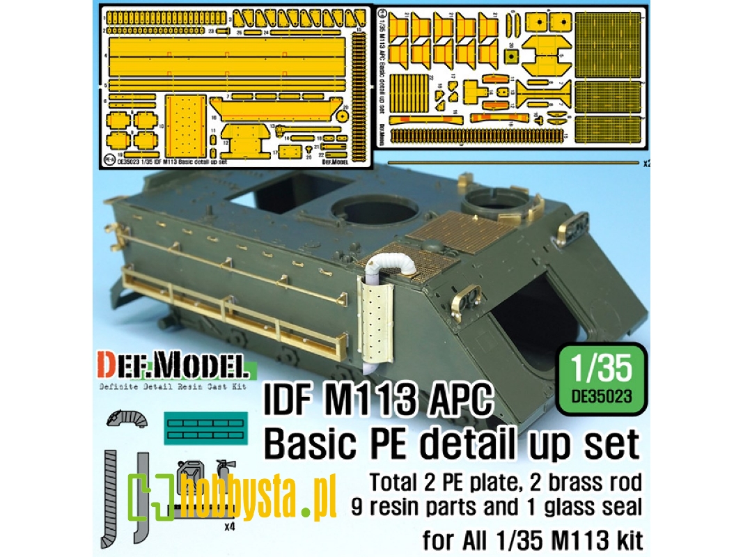 Idf M113 Side Basket Pe Detail Up Set W/ Exhaust Pipe (For 1/35 M113 Kit ) - zdjęcie 1