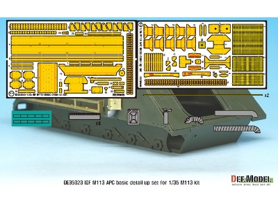 Idf M113 Side Basket Pe Detail Up Set W/ Exhaust Pipe (For 1/35 M113 Kit ) - zdjęcie 2