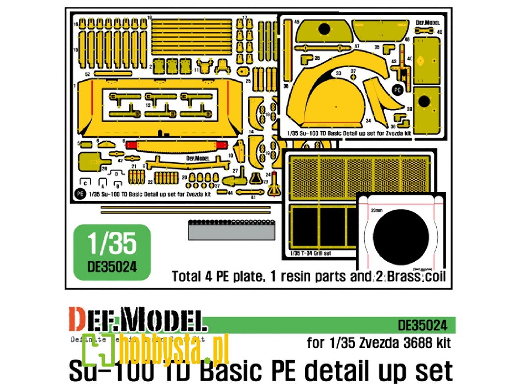 Su-100 Td Basic Pe Detail Up Set (For Zvezda New 1/35 Kit) - zdjęcie 1