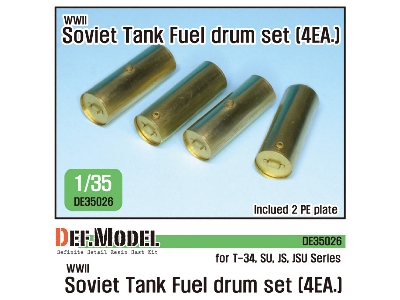 Wwii Soviet Tank Series Fuel Drum Set (4ea) (For 1/35 Kit) - zdjęcie 1