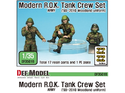 Modern Rok Army Tank Crew Set 3 Figures (Woodland Uniform) - zdjęcie 1
