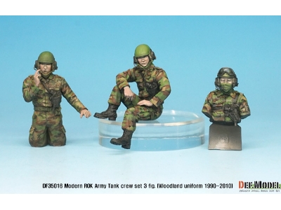 Modern Rok Army Tank Crew Set 3 Figures (Woodland Uniform) - zdjęcie 3