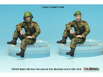 Modern Rok Army Tank Crew Set 3 Figures (Woodland Uniform) - zdjęcie 4