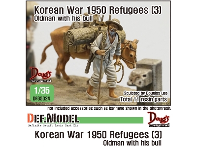 Korean War Refuses (3)- Old Man With Bull - zdjęcie 1