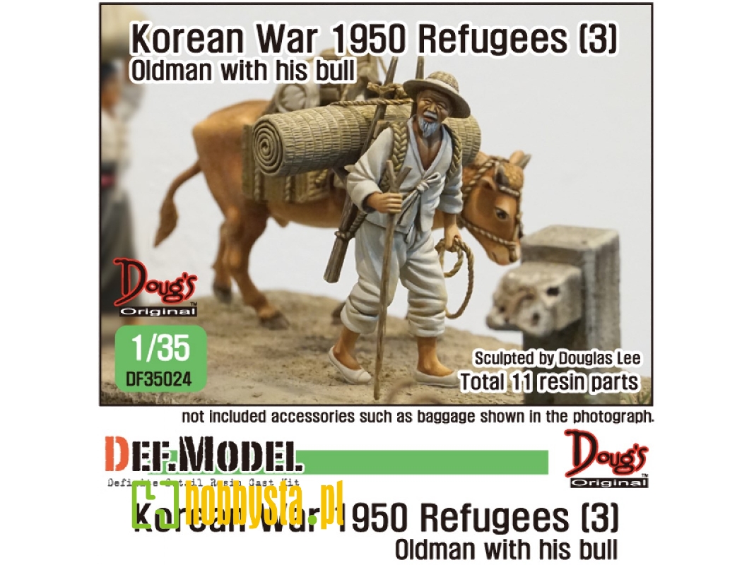 Korean War Refuses (3)- Old Man With Bull - zdjęcie 1