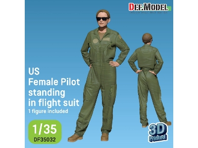 Us Female Pilot Standing In Flight Suit (1 Fig.) - zdjęcie 1