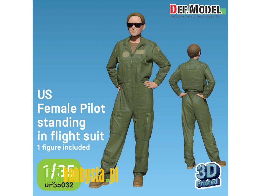 Us Female Pilot Standing In Flight Suit (1 Fig.) - zdjęcie 1