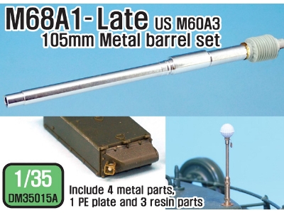 M68a1 105mm Metal Barrel Late Type(For 1/35 M60a3) - zdjęcie 1