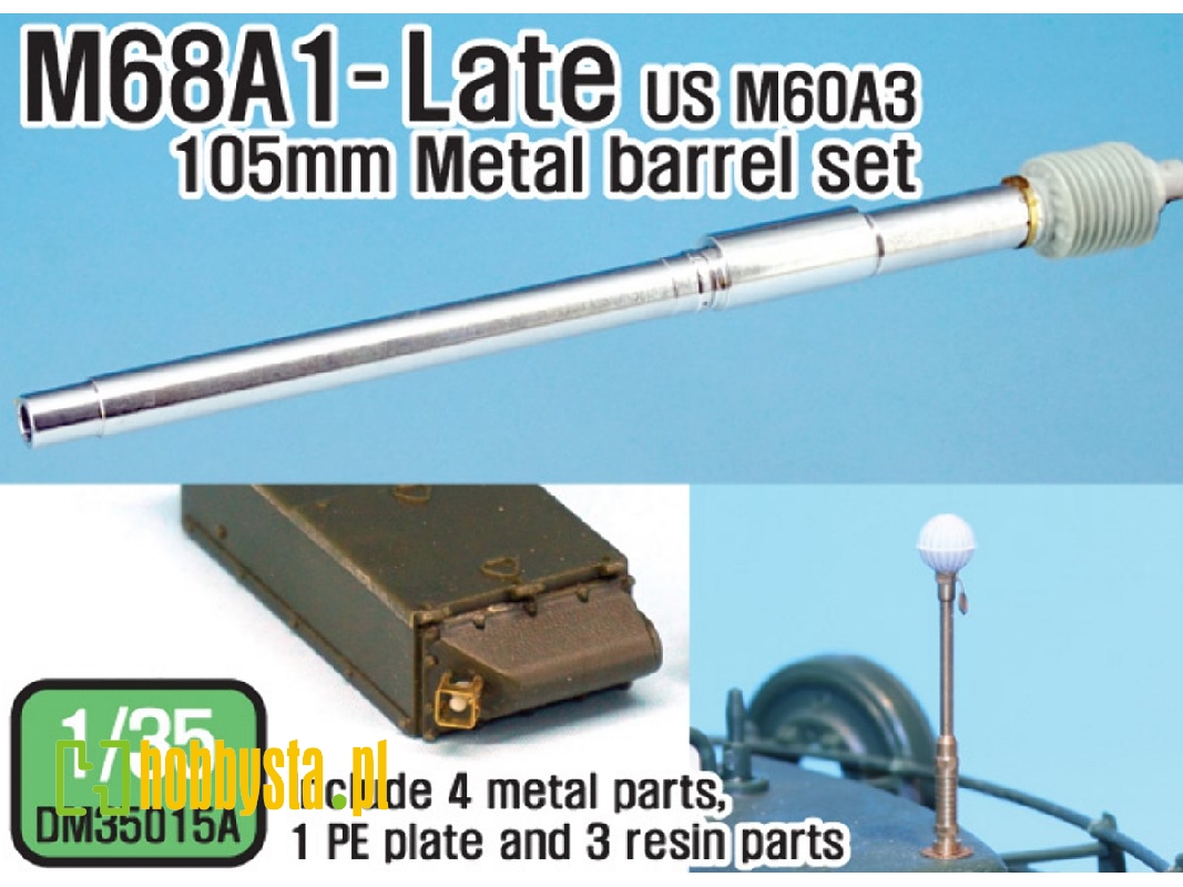 M68a1 105mm Metal Barrel Late Type(For 1/35 M60a3) - zdjęcie 1 M68a1 105mm Metal Barrel Late Type(For 1/35 M60a3) - zdjęcie 1