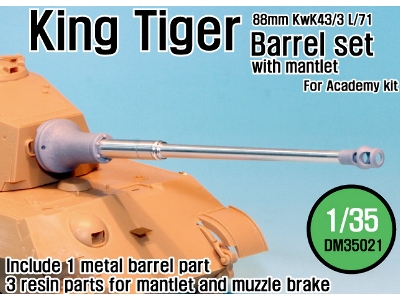 King Tiger Barrel With Mantlet (For Academy 1/35) - zdjęcie 1
