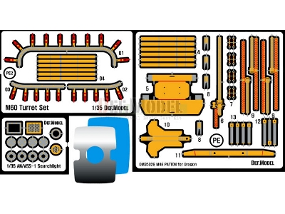 M48a3 Basic Detail Up Set (For Dragon 1/35) - zdjęcie 2