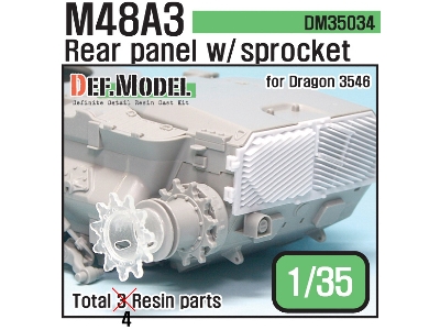 M48a3 Rear Panel W/ Sproket Parts Set(For Dragon M48a3 1/35) - zdjęcie 1