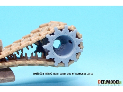 M48a3 Rear Panel W/ Sproket Parts Set(For Dragon M48a3 1/35) - zdjęcie 4