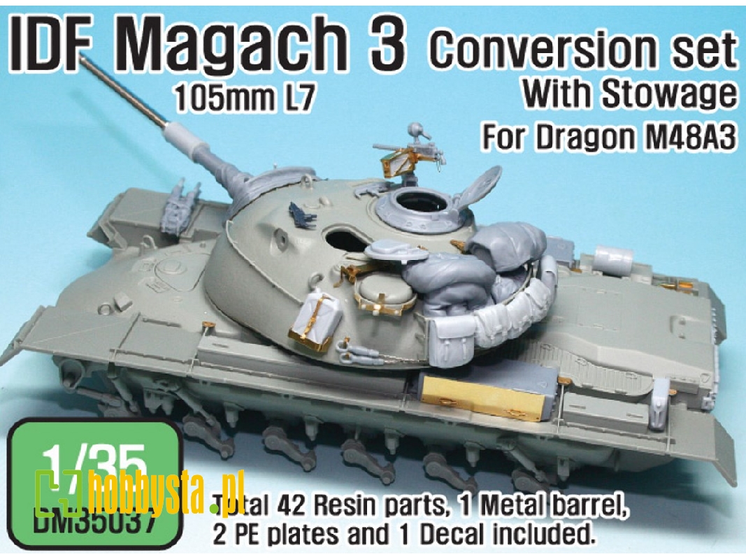 Idf Magach 3 105mm Conversion Set (For Dragon 1/35 M48a3) - zdjęcie 1 Idf Magach 3 105mm Conversion Set (For Dragon 1/35 M48a3) - zdjęcie 1