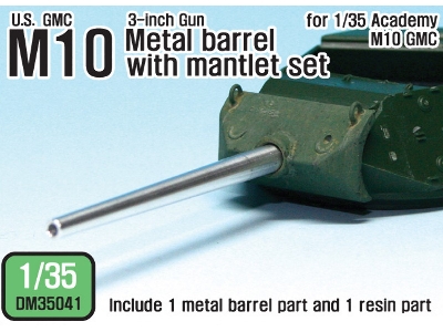 Us M10 3-inch Gun Metal Barrel With Mantlet Set (For Academy 1/35) - zdjęcie 1