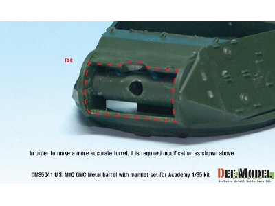 Us M10 3-inch Gun Metal Barrel With Mantlet Set (For Academy 1/35) - zdjęcie 6